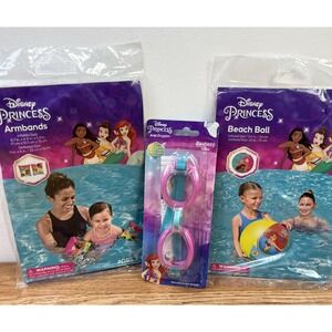 Lot of Disney Princess Swim- Armband‎ Arm Floaties, Beach Ball, Goggles NEW